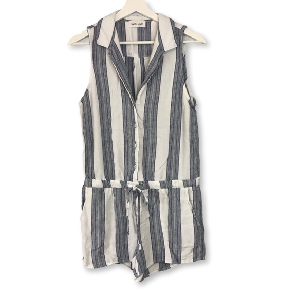 Bella Dahl Striped Santorini Sleeveless Romper Size Medium - Picture 2 of 16